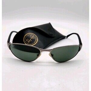 Ray-Ban Sunglasses w Case, Italy, Black, Flex Hinges, Gunmetal, RB3023, W2962